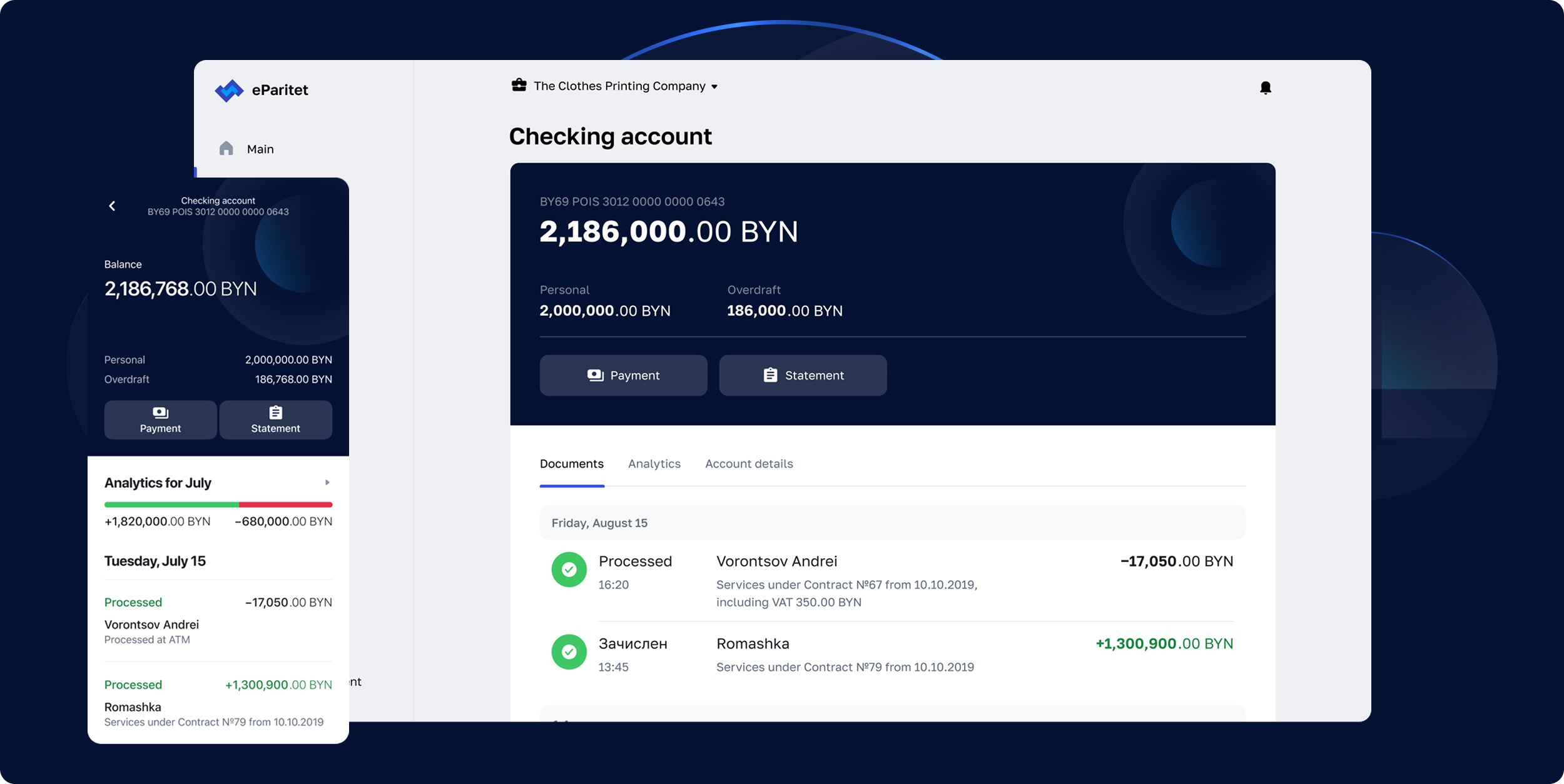 eParitet Checking account