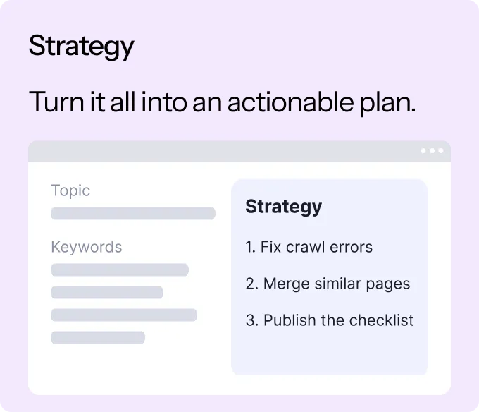 Strategy — turn it all into an actionable plan