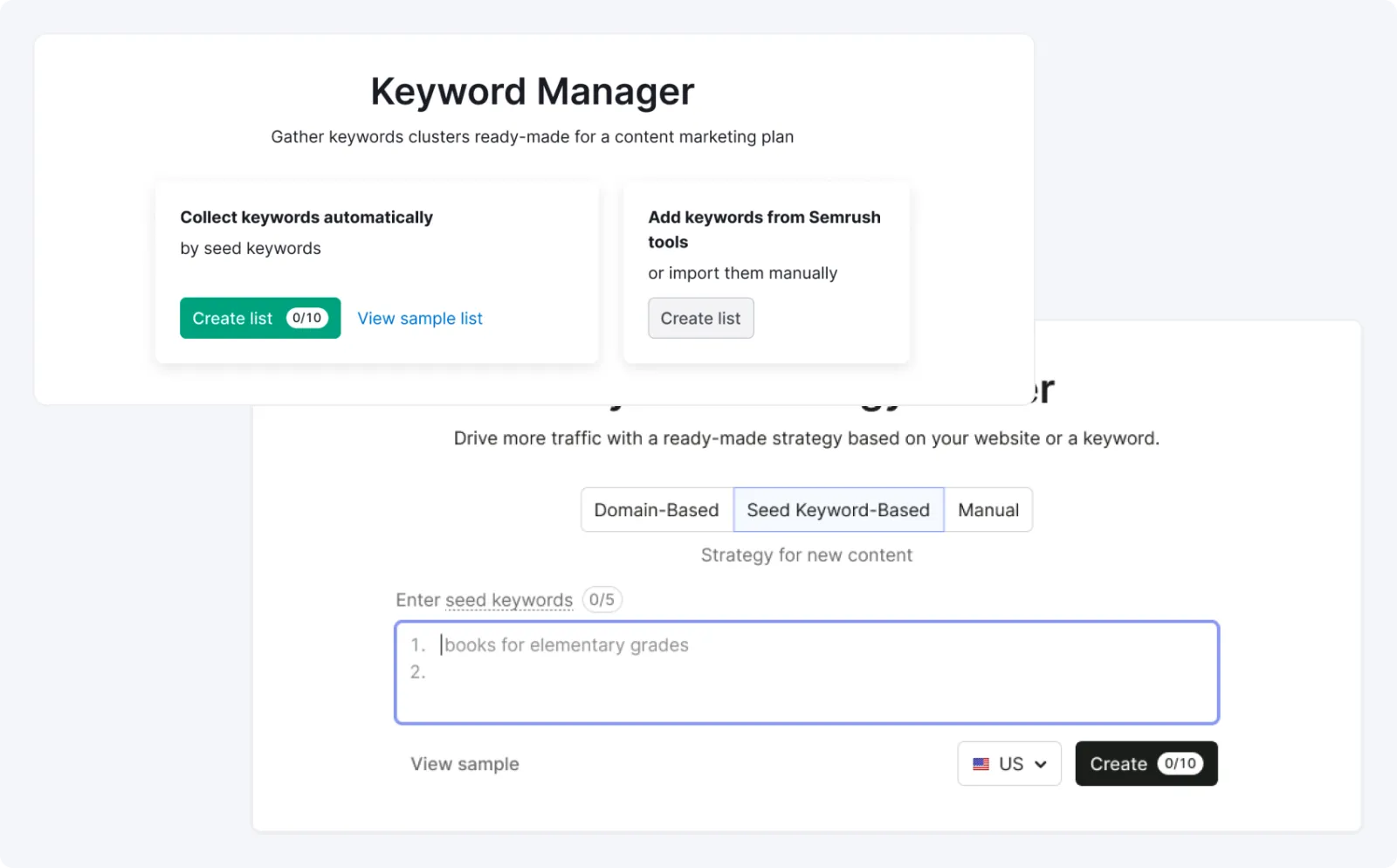Keyword Manager → Strategy Builder