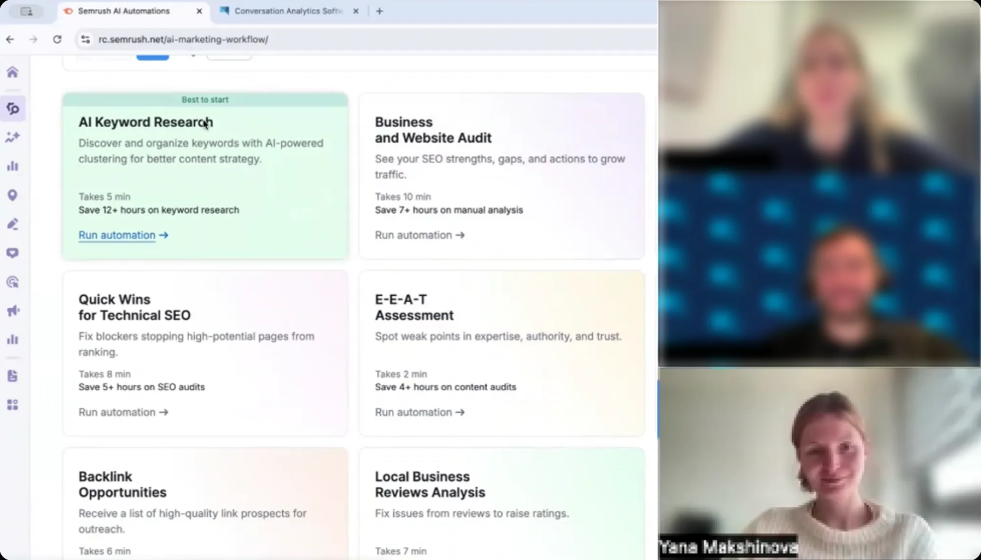AI Marketing Booster workflow library and research interviews