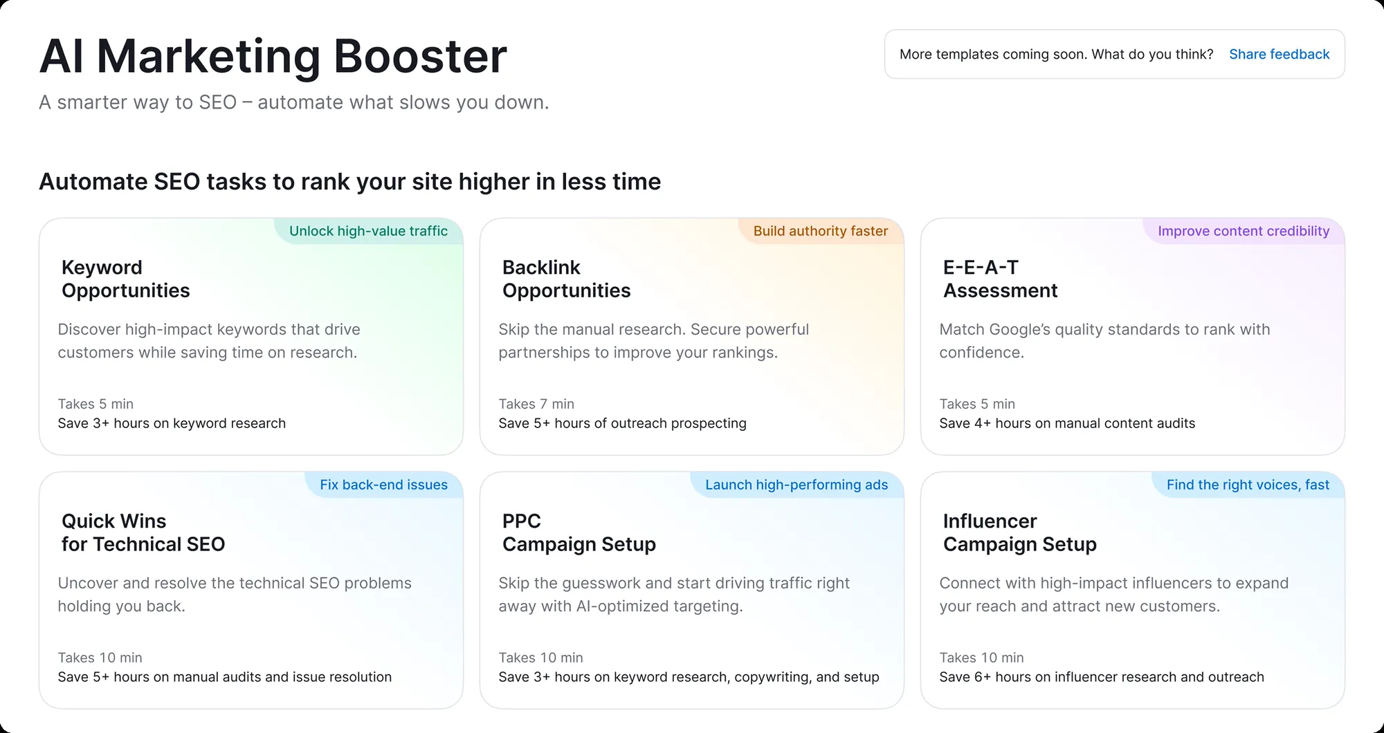 AI Marketing Booster landing page