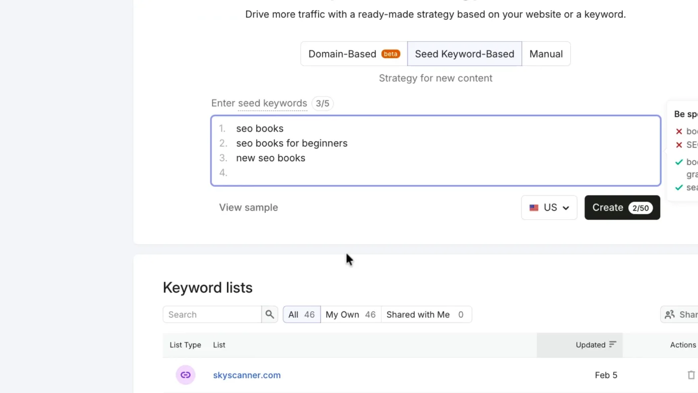 Smarter keyword research tool